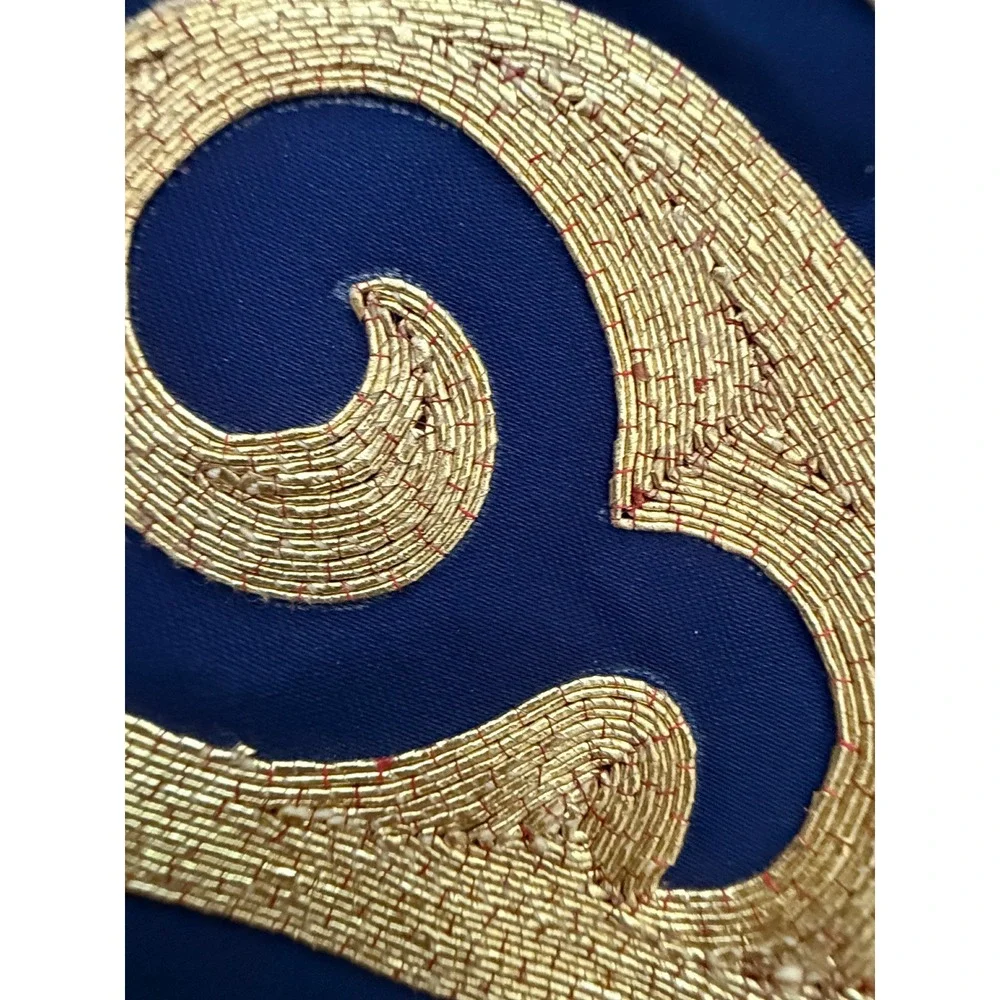 Vintage Chinese‎ Silk Gold Thread Couching Embroidery Butterfly Medallion Panel